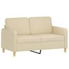 vidaXL 2-kohaline diivan patjadega, kreemjas, 120 cm, kangas