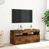vidaXL telerialus LED-tuledega, suitsutatud tamm, 90 x 35 x 40 cm