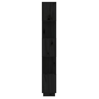 vidaXL raamaturiiul/ruumijagaja, must, 51x25x163,5 cm, täismännipuit