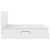vidaXL LED-valgusega hoiuvoodi PUHAS VALGE 160 x 200 cm Kunstnahk