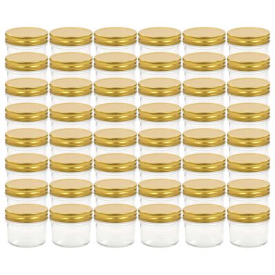 vidaXL kuldsete kaantega klaasist moosipurgid 48 tk, 110 ml