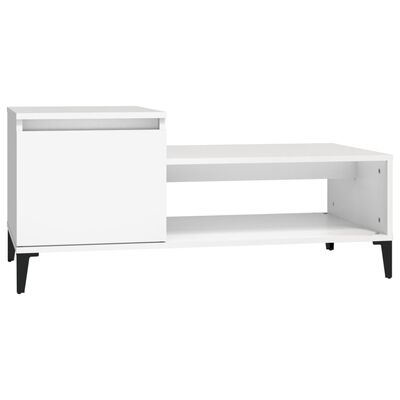 vidaXL kohvilaud, valge, 100 x 50 x 45 cm, tehispuit