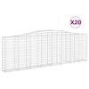 vidaXL kaarekujulised gabioonkorvid 20 tk, 400x30x120/140 cm, raud