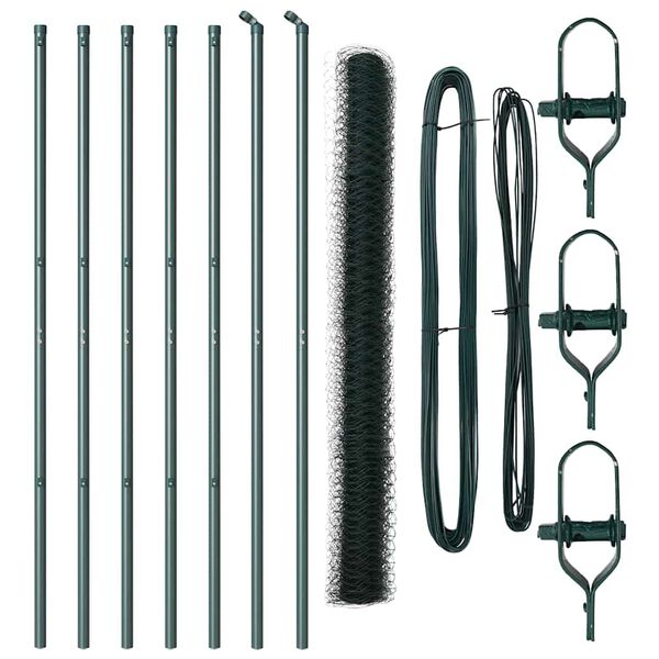 vidaXL Aiapost Roheline 10 x 1,6 m (36 mm v&otilde;rk) Terased ja PVC