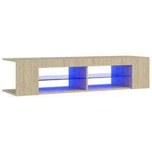 vidaXL telerialus LED-tuledega, Sonoma tamm, 135x39x30 cm