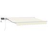 vidaXL Manuaalne varikatus LED-idega Kreem ja valge 2,5 x 2 m