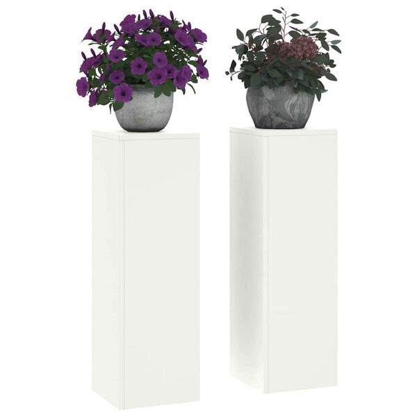 vidaXL Taimede alus 2 pcs Valge 24 x 24 x 75 cm Teras