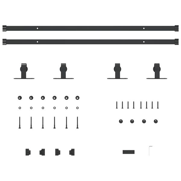 vidaXL l&uuml;kandkapi uksekomplekt 183 cm s&uuml;sinikterasest