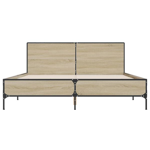 vidaXL voodiraam, Sonoma tamm, 160x200 cm, tehispuit ja metall