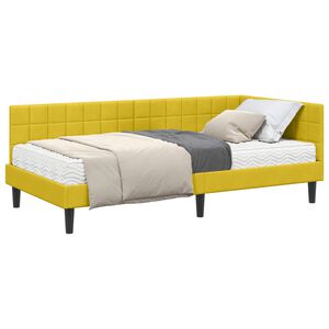 vidaXL Nurgavoodi raam koos madratsiga peaga 2 pcs Kollane Samet