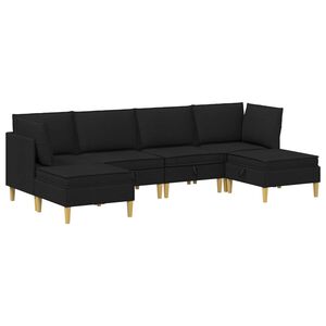 vidaXL Modulaarne diivanisari koos ladustamisega 6 pcs Must kangas