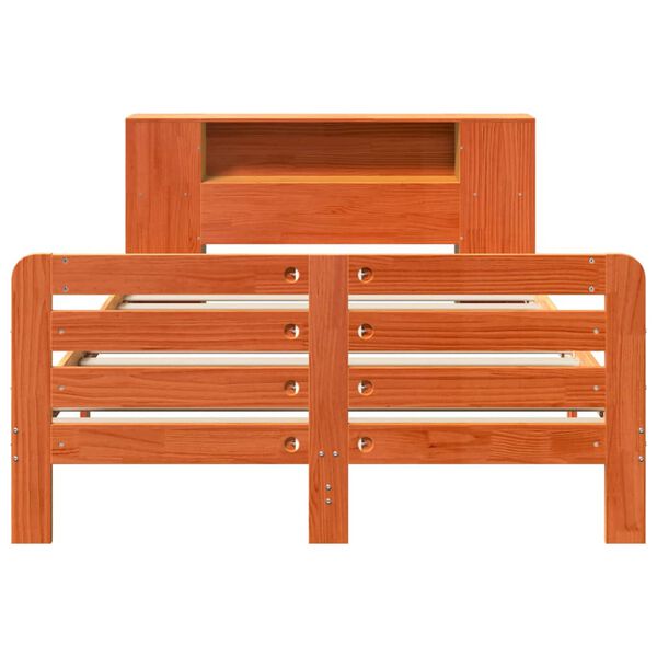 vidaXL voodiraam ilma madratsita, vahapruun, 135 x 190 cm, m&auml;nnipuit