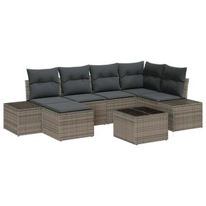 vidaXL Aia Diivanikomplekt padjaga 7 pcs Hall pol&uuml;rotang