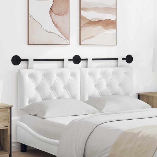 vidaXL Rippuv Peatoe Seinale kinnitatav Valge 150 x 55 x 7 cm kangas