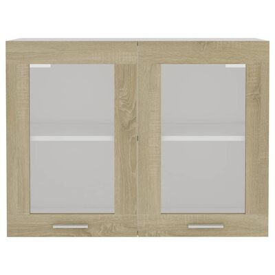 vidaXL klaasustega köögikapp, Sonoma tamm, 80x31x60 cm, puitlaastplaat