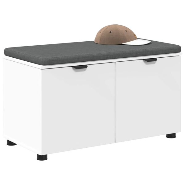 vidaXL Hallipink padjaga ladustamisega uksega Valge 80 x 46 x 46 cm