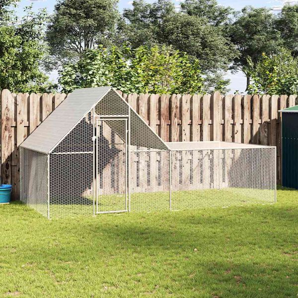 vidaXL kanakuut, 4 x 2 x 2 m, tsingitud teras