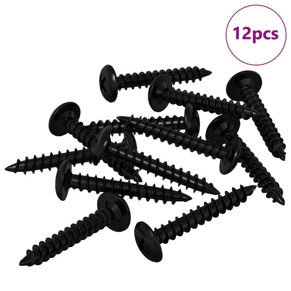 vidaXL Ises&otilde;itev nael 12 pcs Must 4 x 25 mm Teras