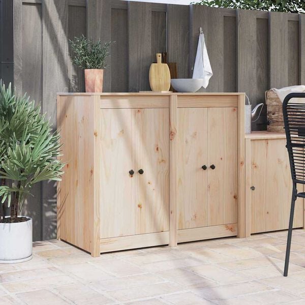 vidaXL Köök uks 2 pcs cream 50 x 9 x 82 cm Männipuit