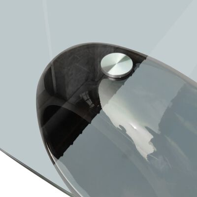vidaXL ovaalse klaasist plaadiga kohvilaud, kõrgläikega must