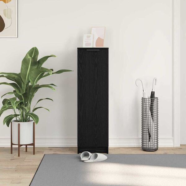 vidaXL Jalatsikapp riiuliga Must tamm 29.5 x 35 x 101 cm Tehispuit