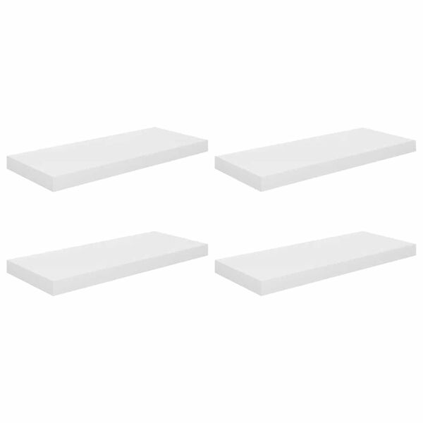 vidaXL seinariiulid, 4 tk, k&otilde;rgl&auml;ikega valge, 60 x 23,5 x 3,8 cm MDF