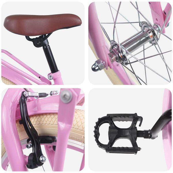 vidaXL Laste Bike 20 Tolli vanuses 6-11 aastat Hele roosa