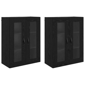 vidaXL Seinakapid 2 pcs Must tamm 69,5 x 34 x 90 cm Tehispuit