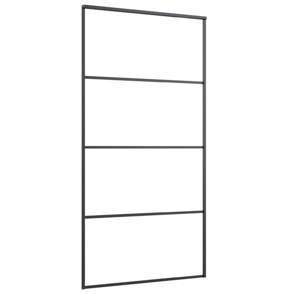 vidaXL liuguks, matt ESG-klaas ja alumiinium, 102,5 x 205 cm, must