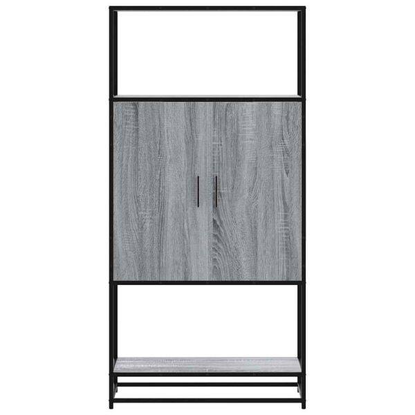 vidaXL Highboard Hall Sonoma 68x35x139 cm Engineered Wood and Metal