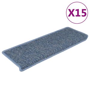 vidaXL isekleepuv trepivaip, 15 tk, 65x21x4 cm, sinine
