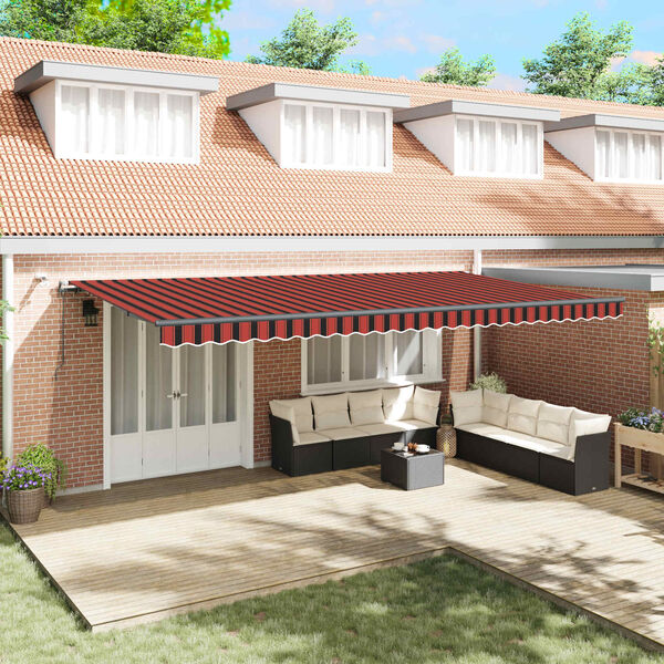 vidaXL Varjudekangas koos oranž ja pruun 600 &times; 300 cm Pol&uuml;ester