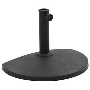 vidaXL p&auml;evavarju alus, pol&uuml;vaik, 9 kg, poolringi kujuline, must