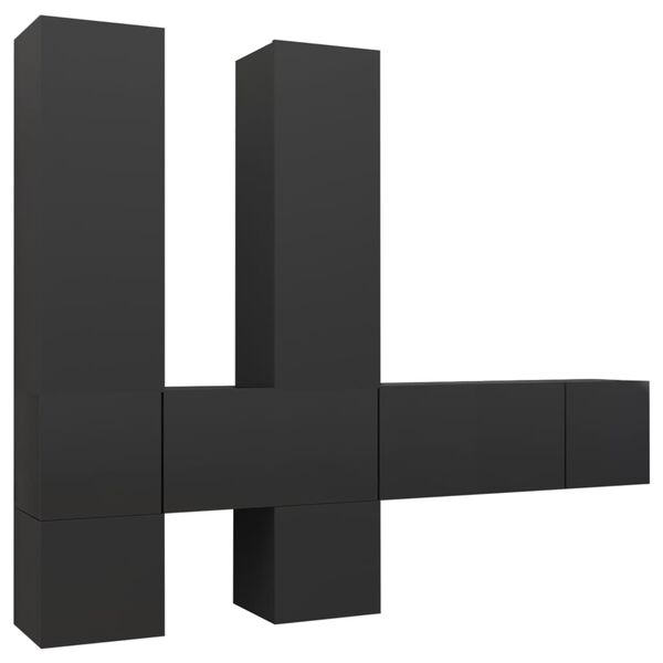 vidaXL 7-osaline telerikappide komplekt, hall, puitlaastplaat