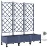 vidaXL Aiakonteiner Kastmise ja Ratastega 3 tk Hall 120 x 40 x 132 cm