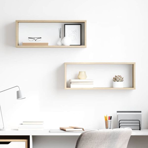 vidaXL kuubikukujulised seinariiulid 2 tk, Sonoma tamm, 60x15x23 cm