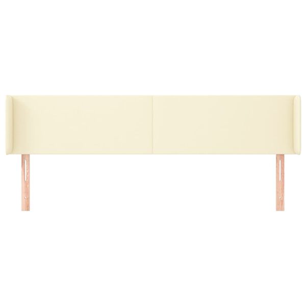 vidaXL voodipeats servadega, kreemjas, 163x16x78/88 cm, kunstnahk