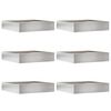 vidaXL Murupiire 6 pcs H&otilde;bedane 60 x 60 x 13 cm Roostevaba teras