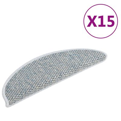 vidaXL isekleepuv trepivaip, 15 tk, 65x21x4 cm, sinine