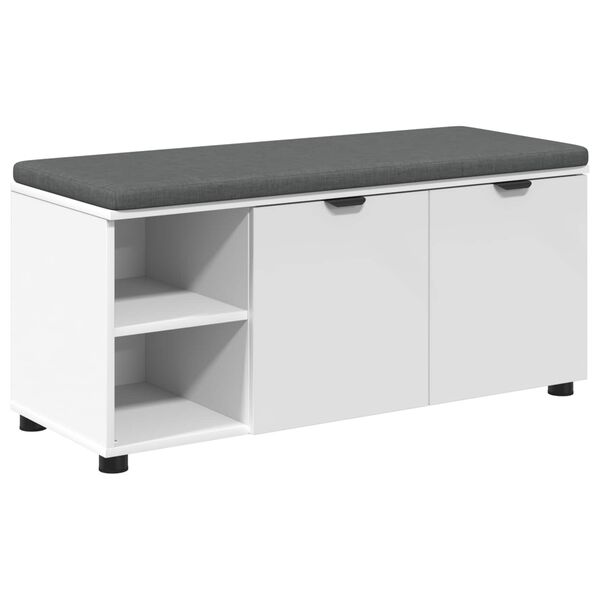 vidaXL Hallipink padjaga &Uuml;ksv&auml;rviline Valge 100 x 38 x 46 cm