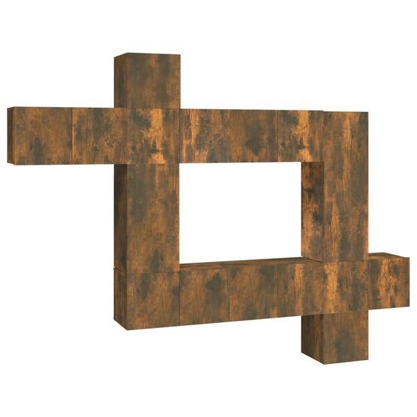 vidaXL 10-osaline telerikappide komplekt, suitsutatud tamm, tehispuit