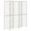 vidaXL 5 paneeliga ruumijagaja, valge, Paulownia puit