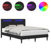 vidaXL Voodi raam LED-ribadega peaga Must 140 x 200 cm Kunstnahk