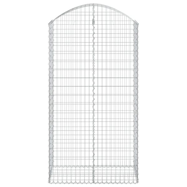 vidaXL kaarekujuline gabioonkorv, 100x50x180/200 cm, tsingitud raud