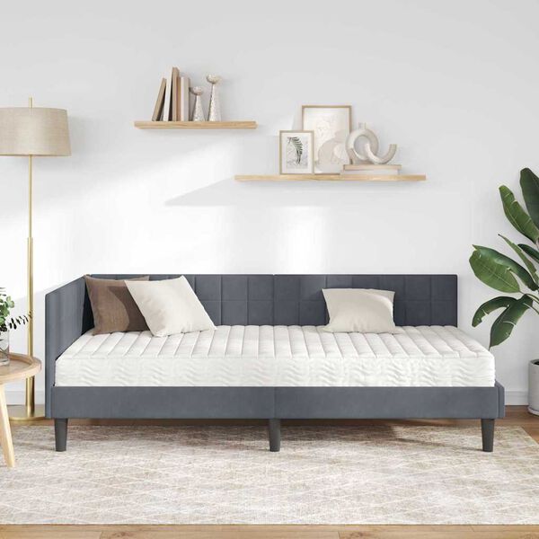 vidaXL Nurgavoodi raam koos madratsiga peaga 2 pcs Hall Samet