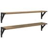 vidaXL Seinakarbid Seinale kinnitav 2 pcs K&auml;sit&ouml;&ouml;puu 80 x 15 x 15,5 cm
