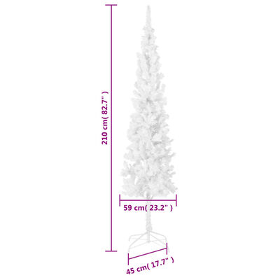 vidaXL kitsas jõulukuusk, valge, 210 cm