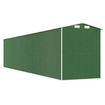 vidaXL aiakuur, roheline, 192x938x223 cm, tsingitud teras