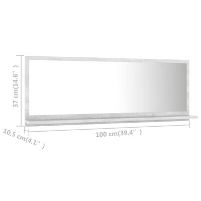 vidaXL vannitoa peeglikapp betoonhall 100x10,5x37 cm puitlaastplaat