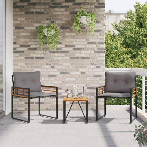 vidaXL Välis mööbli komplekt padjaga 3 pcs Helehall